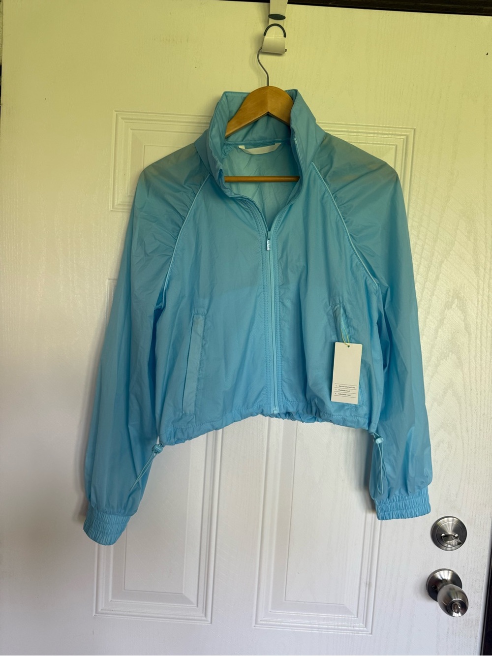 2 for $30 sale: NWT aqua blue all in motion, windbreaker cropped jacket. S